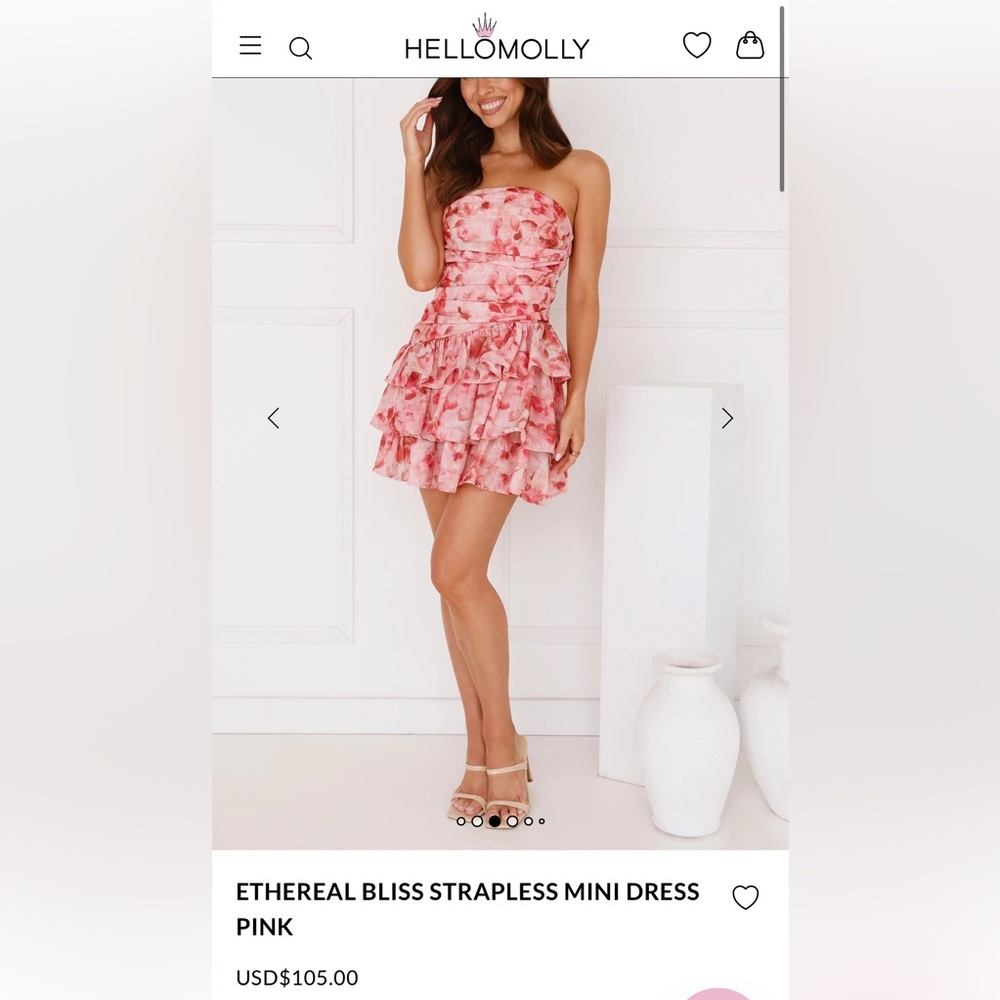 Hello Molly Floral Pink Ruffle Dress